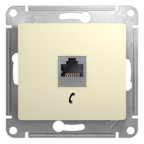 Розетка телефонная без рамки Systeme Electric Glossa 1-м. RJ11 бежевый картинка